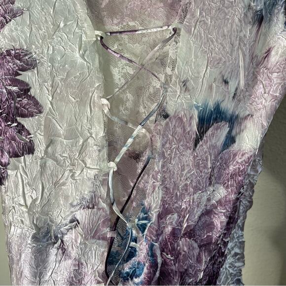 Komarov Corset Back Charmeuse Gown Dress in Bloom Lace Up Back Womens Size XL - Picture 6 of 8